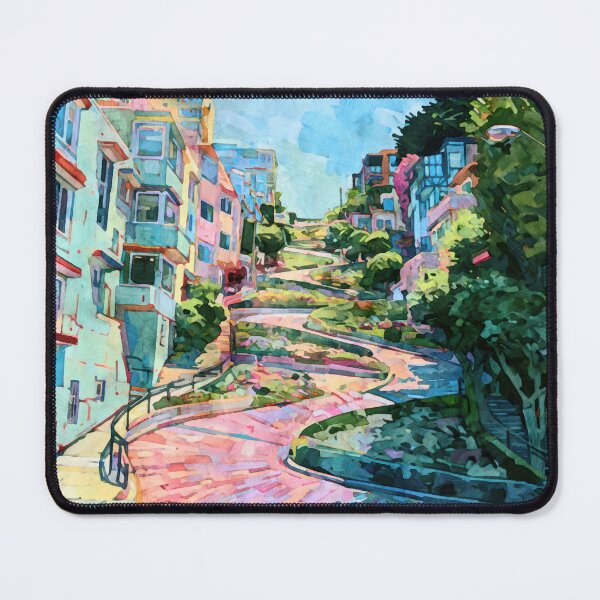 Item preview, Colorful Lombard Street San Francisco Watercolor designed and sold by Janine Aykens.