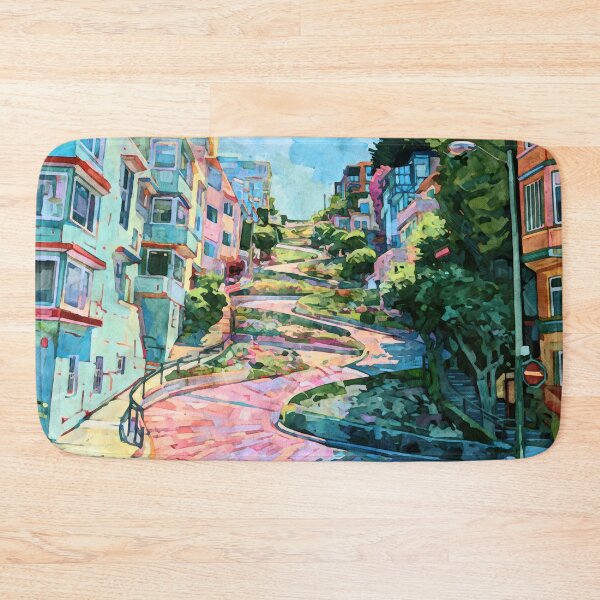 Item preview, Colorful Lombard Street San Francisco Watercolor designed and sold by Janine Aykens.
