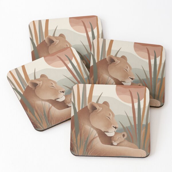 Item preview, Earthy Retro Lioness Illustration | Warm Nursery Decor designed and sold by WabiSabiSjak.