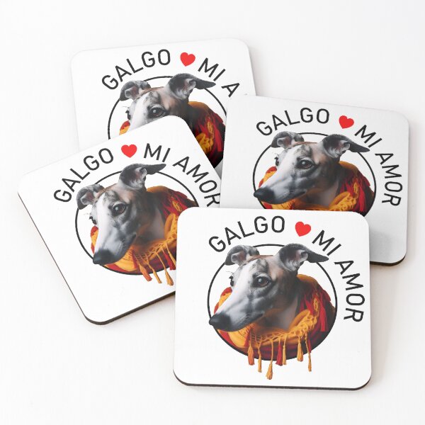Item preview, ASPA friends e.V._No. 9b_Galgo in a warm scarf with slogan designed and sold by GALOGO – Art for Sighthounds & Animal Welfare.