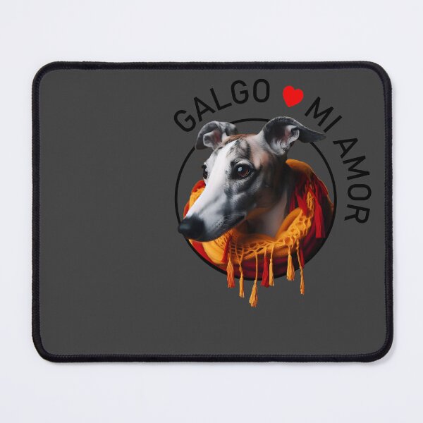 Item preview, ASPA friends e.V._No. 9b_Galgo in a warm scarf with slogan designed and sold by GALOGO – Art for Sighthounds & Animal Welfare.