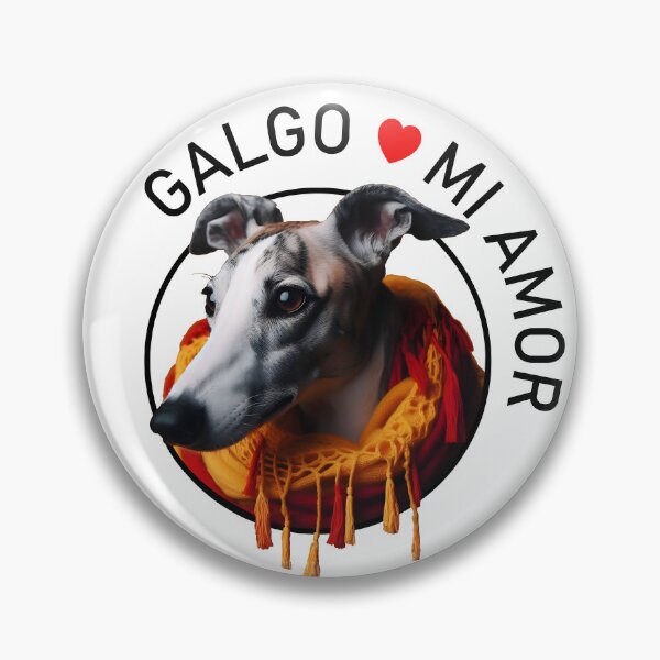 Item preview, ASPA friends e.V._No. 9b_Galgo in a warm scarf with slogan designed and sold by GALOGO – Art for Sighthounds & Animal Welfare.