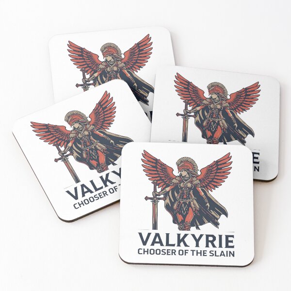Item preview, Valkyrie warrior with wings and sword in hand text Chooser of the Slain A heroic female warrior 6 designed and sold by Neon G.