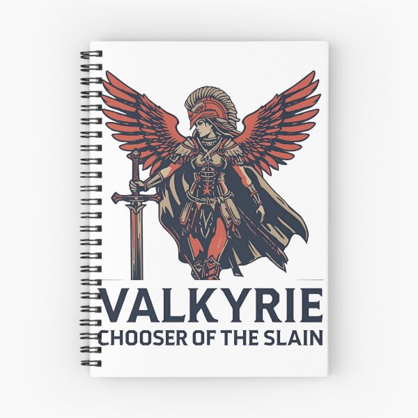 Item preview, Valkyrie warrior with wings and sword in hand text Chooser of the Slain A heroic female warrior 6 designed and sold by Neon G.