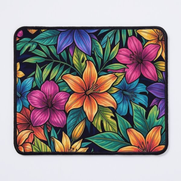 Item preview, Tropical flowers abstract pattern designed and sold by EpicFoxArt.