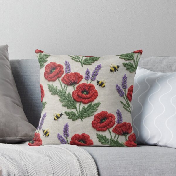 Item preview, Poppies & lavender bees companion 3d style designed and sold by Printfantasia .