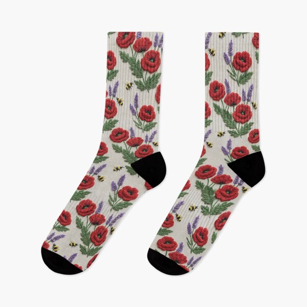 Item preview, Poppies & lavender bees companion 3d style designed and sold by Printfantasia .