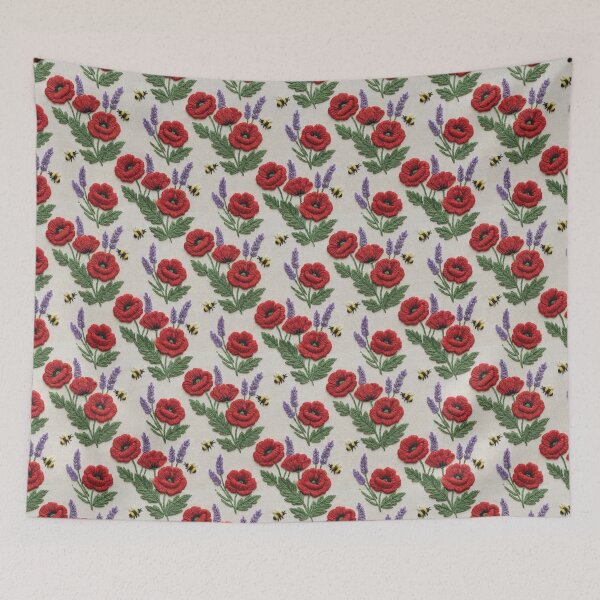 Item preview, Poppies & lavender bees companion 3d style designed and sold by Printfantasia .