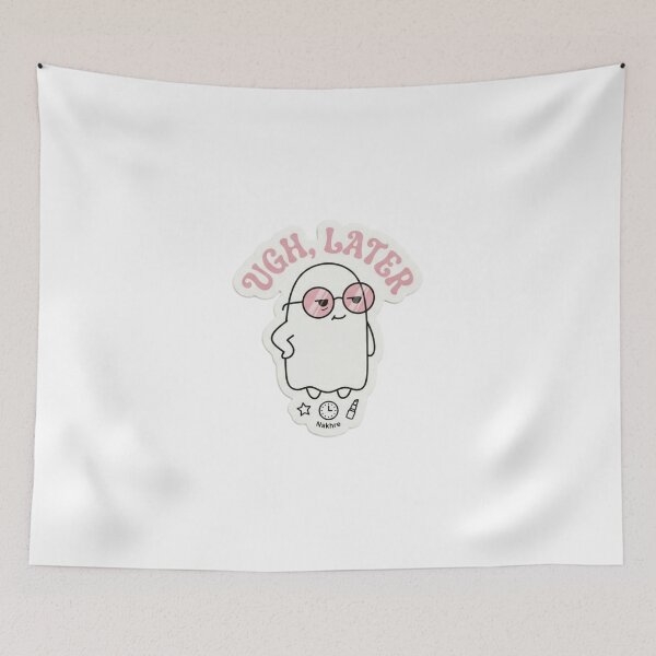 Item preview, Sassy Pink Sunglasses Ghost - Ugh Later Aesthetic Sticker designed and sold by JeevanStickers.