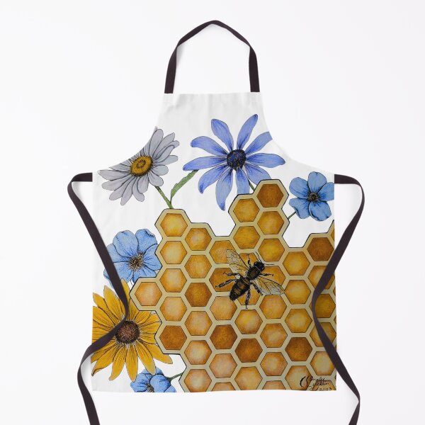 Item preview, Honeybee with flowers and comb designed and sold by OnaleeNicklinArt.