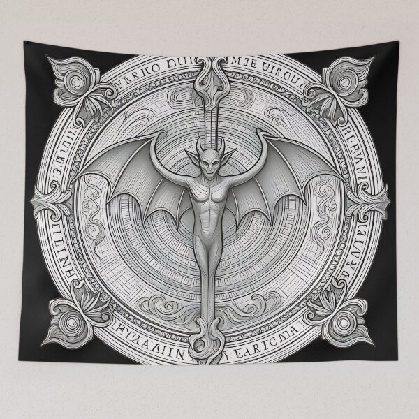 Item preview, Gothic Gargoyle Sigil Engraving, Occult Demon Alchemy Circle designed and sold by DarkOriginArts.