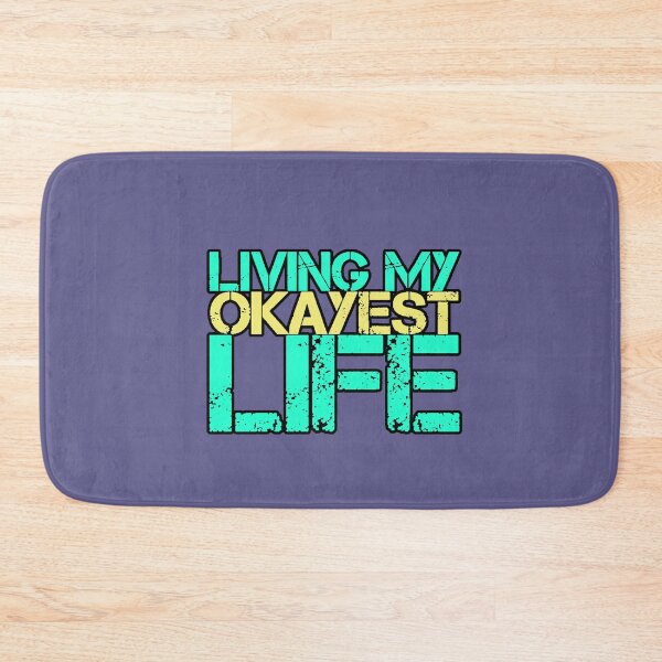 Item preview, Living My Okayest Life Funny Sarcastic Quote Grunge Meme designed and sold by AstronautMerch.