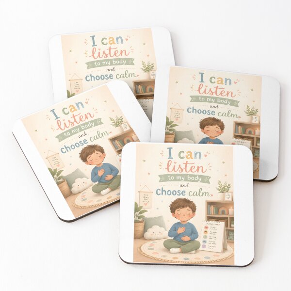 Item preview, I Can Listen to My Body Kids Mindfulness Calm Corner Quote designed and sold by LoveNurseries.