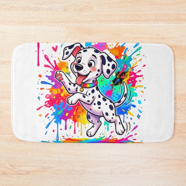 Item preview, Cute Dalmatian Puppy Rainbow Paint Splash Cartoon  Dog Art designed and sold by ExploreAura Studio.