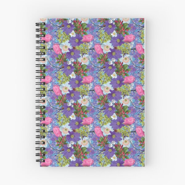 Item preview, Spring Maple Crab Apple Tulips Crocus Windflowers Daffodils on Blue designed and sold by Digitalmyth's Designs.