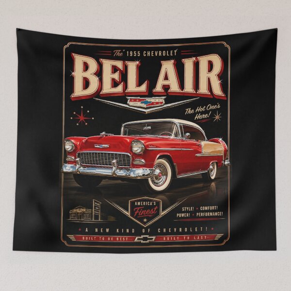 Item preview, 1955 Bel Air Classic American Automobile Vintage Two-Tone Art designed and sold by TheArtOfCar.