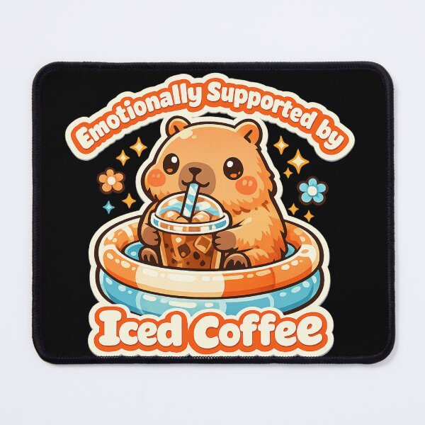 Item preview, Emotionally Supported by Iced Coffee Capybara Sticker designed and sold by irfanshikh.