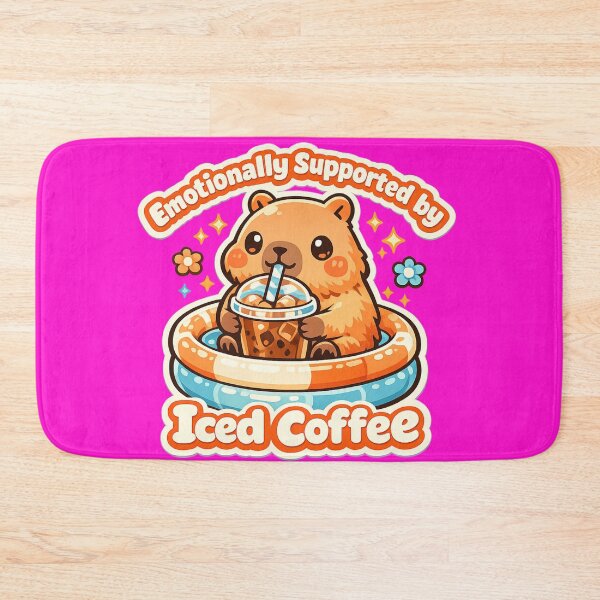 Item preview, Emotionally Supported by Iced Coffee Capybara Sticker designed and sold by irfanshikh.