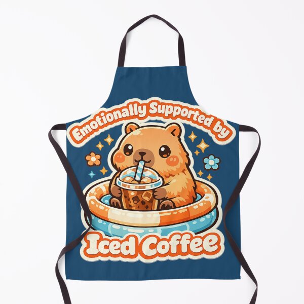 Item preview, Emotionally Supported by Iced Coffee Capybara Sticker designed and sold by irfanshikh.