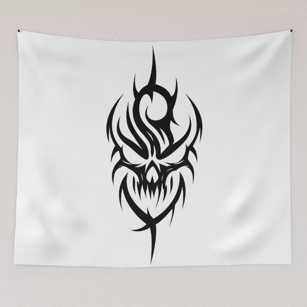 Item preview, Rune skull silhouette, cybergoth tribal art designed and sold by Tribalgothss.