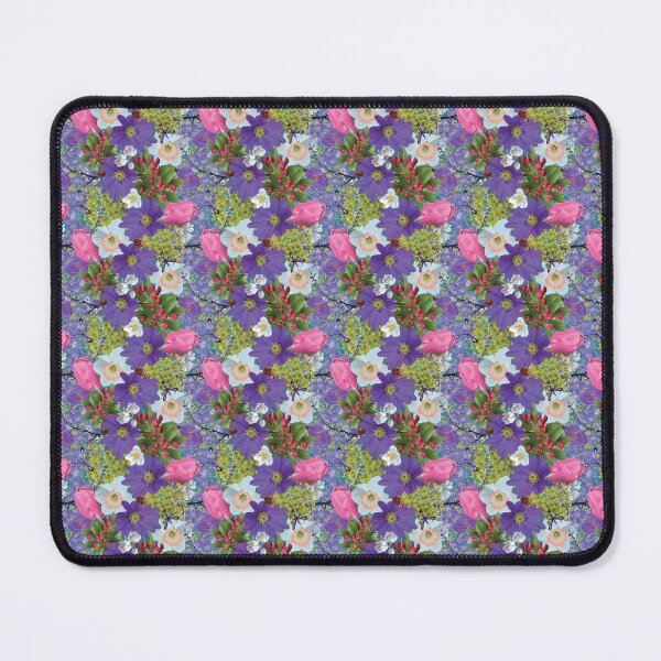 Item preview, Spring Maple Crab Apple Tulips Crocus Windflowers Daffodils on Yellow & Blue designed and sold by Digitalmyth's Designs.
