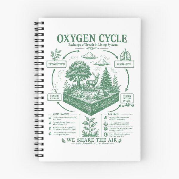 Item preview, Vintage Science Oxygen Cycle Diagram Photosynthesis Respiration Biology Educational Chart designed and sold by FreshVibe Prints.