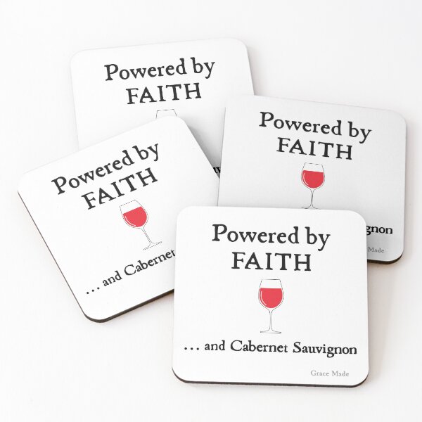 Item preview, Powered by Faith and Cabernet Sauvignon designed and sold by GraceMadeArt.