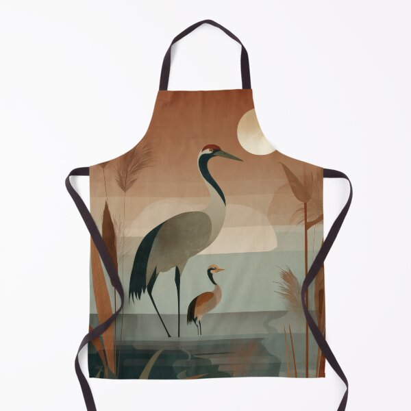 Item preview, Earthy Retro Crane Illustration | Calm Vintage Nursery Decor designed and sold by WabiSabiSjak.