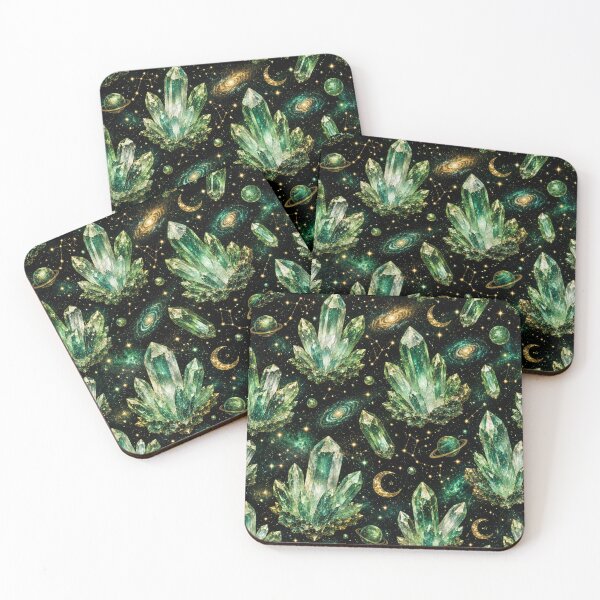 Item preview, Emerald Crystal Galaxy Pattern | Celestial Space Aesthetic designed and sold by Aramdesing.