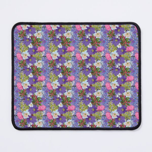 Item preview, Spring Maple Crab Apple Tulips Crocus Windflowers Daffodils on Pink & Blue designed and sold by Digitalmyth's Designs.