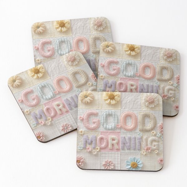 Item preview, The Words "GOOD MORNING" in a Patchwork Style with Flowers designed and sold by Soulstar Designs.