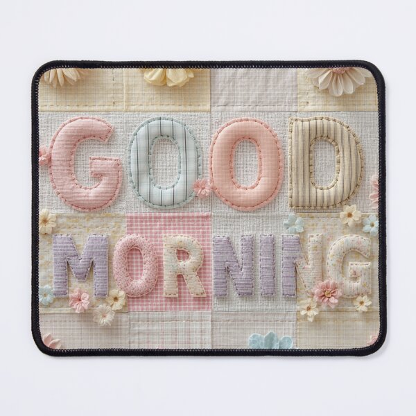 Item preview, The Words "GOOD MORNING" in a Patchwork Style with Flowers designed and sold by Soulstar Designs.