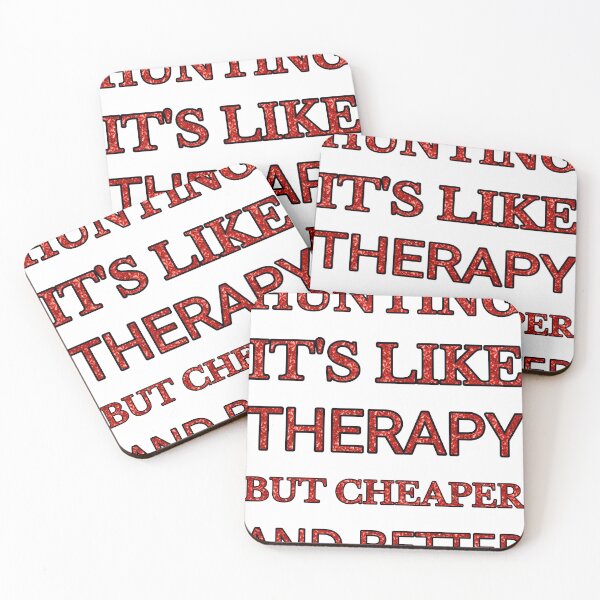 Item preview, Hunting It'S Like Therapy But Cheaper And Better Red Rhinestone designed and sold by TheIconSmith.