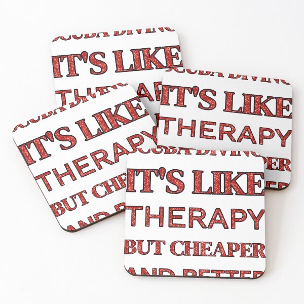 Item preview, Scuba Diving It'S Like Therapy But Cheaper And Better Red Rhinestone designed and sold by TheIconSmith.