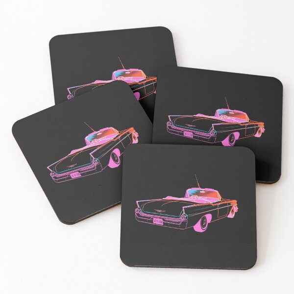 Item preview, Neon Convertible Sunset  Minimalist Retro Road Trip Synthwave Art designed and sold by RetroWaveArtCo.