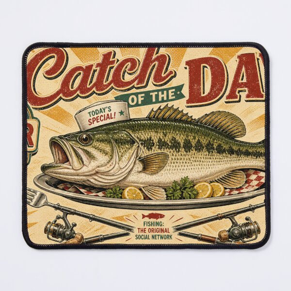 Item preview, Catch of the Day — Retro Diner Fishing Poster designed and sold by Jandedan.