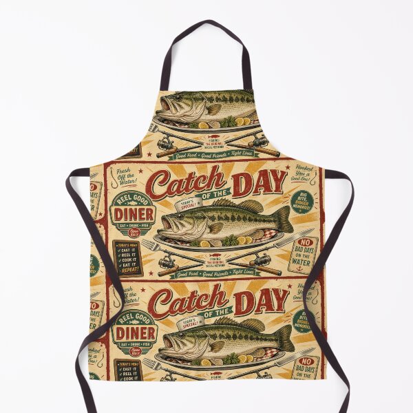 Item preview, Catch of the Day — Retro Diner Fishing Poster designed and sold by Jandedan.