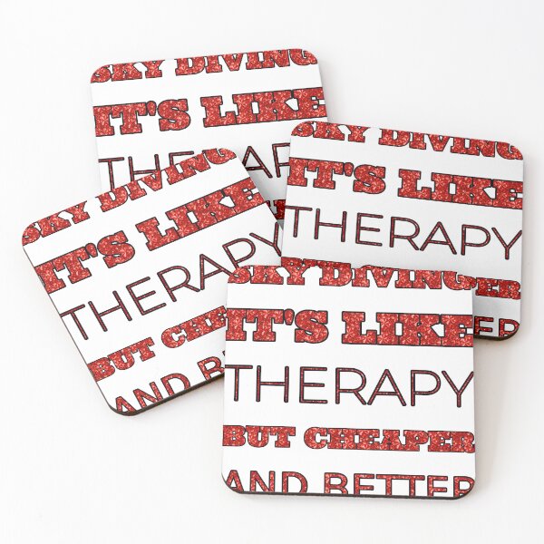 Item preview, Sky Diving It'S Like Therapy But Cheaper And Better Red Rhinestone designed and sold by TheIconSmith.