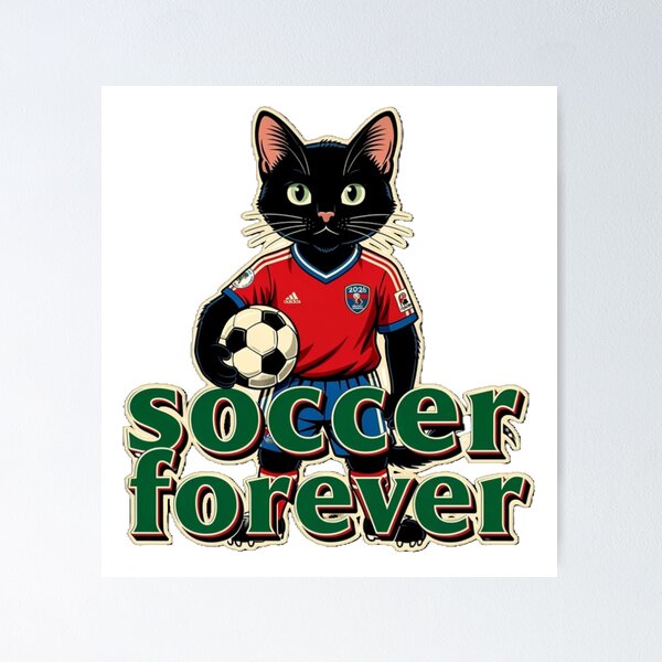 Item preview, Soccer Forever Retro Cat designed and sold by FantasyPearl.