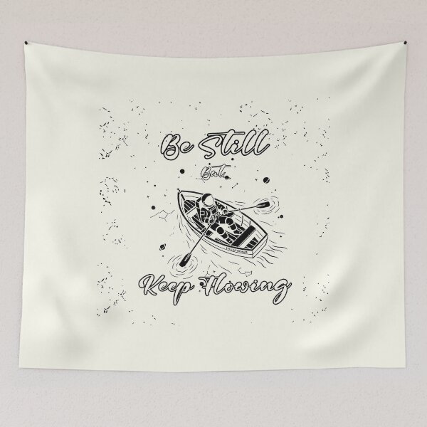 Item preview, Be Still But Keep Flowing Christian Astronaut Cosmic Boat Line Art Space Faith Design | Black designed and sold by ZechJohnRB.
