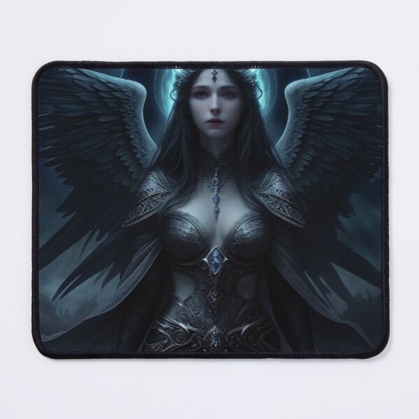 Item preview,  Dark Angel Warrior with Black Wings and Glowing Halo - Fantasy Digital Art designed and sold by DukaveArt .