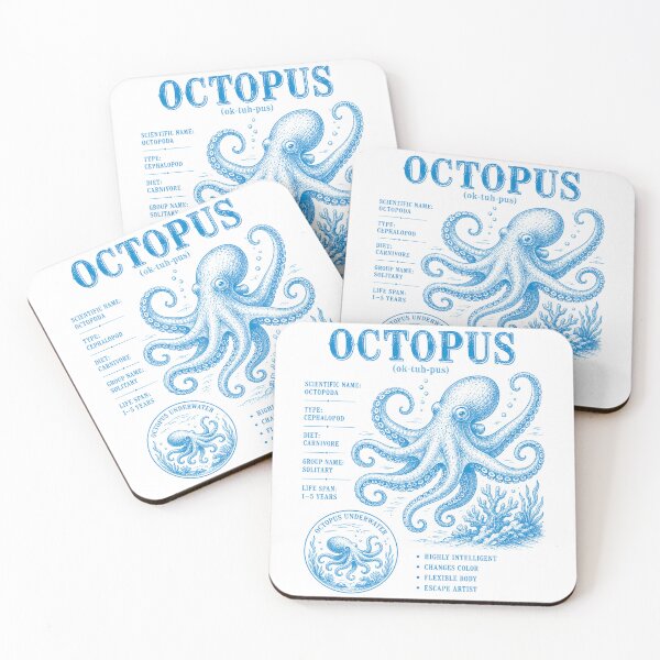 Item preview, Octopus Escape Artist Cephalopod Marine Biology Chart designed and sold by FreshVibe Prints.
