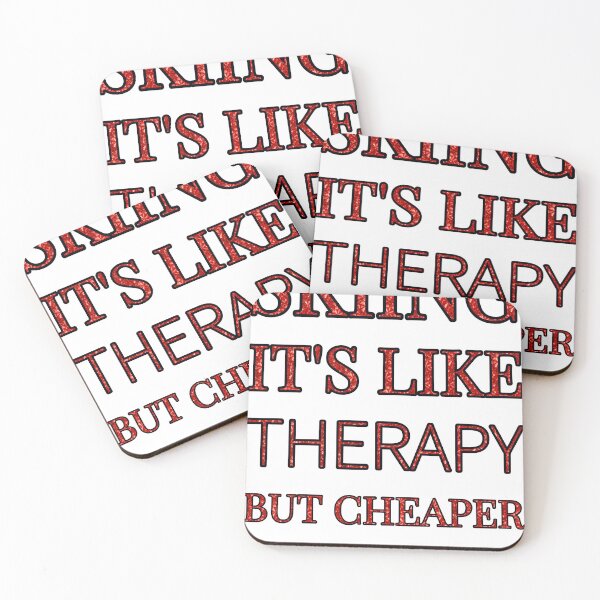 Item preview, Skiing It'S Like Therapy But Cheaper And Better Red Rhinestone designed and sold by TheIconSmith.