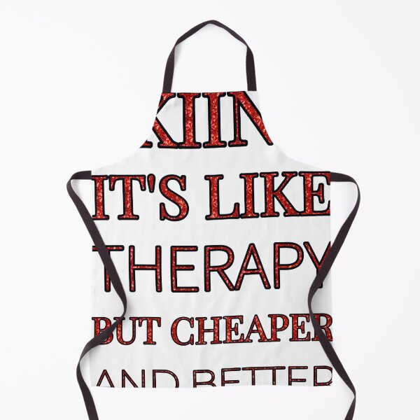 Item preview, Skiing It'S Like Therapy But Cheaper And Better Red Rhinestone designed and sold by TheIconSmith.