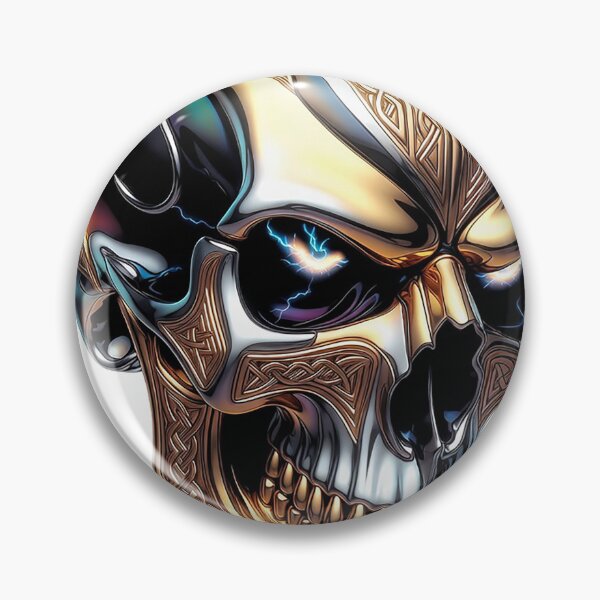 Item preview, Gold Metal Viking Skull designed and sold by Bluesax.