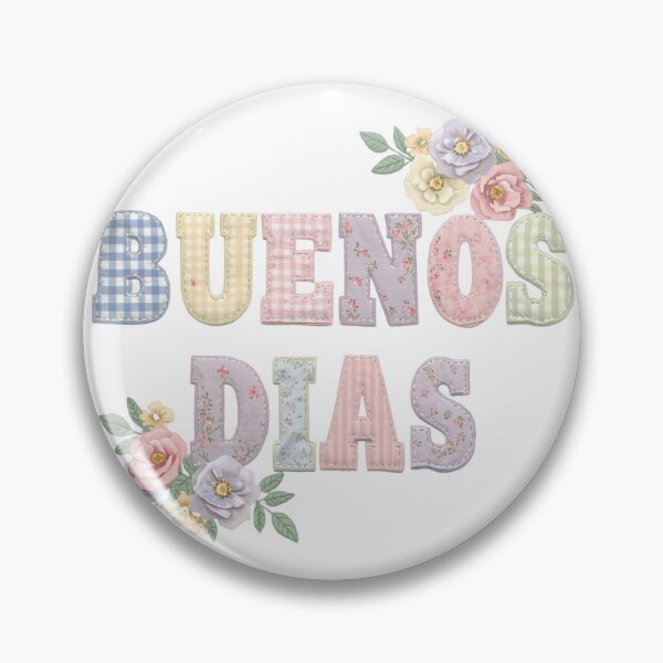 Item preview, The Words "BUENOS DIAS" in a Patchwork Style with Flowers designed and sold by Soulstar Designs.