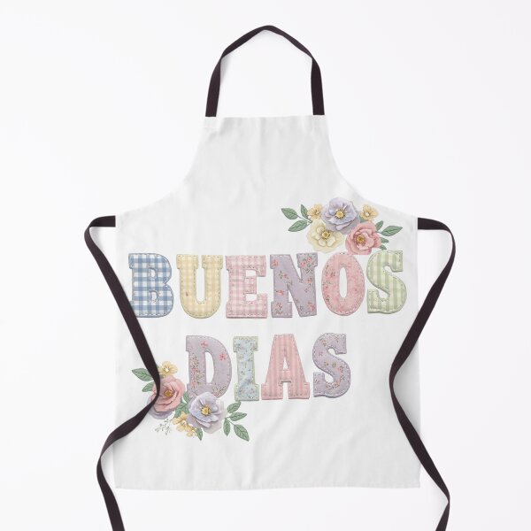 Item preview, The Words "BUENOS DIAS" in a Patchwork Style with Flowers designed and sold by Soulstar Designs.