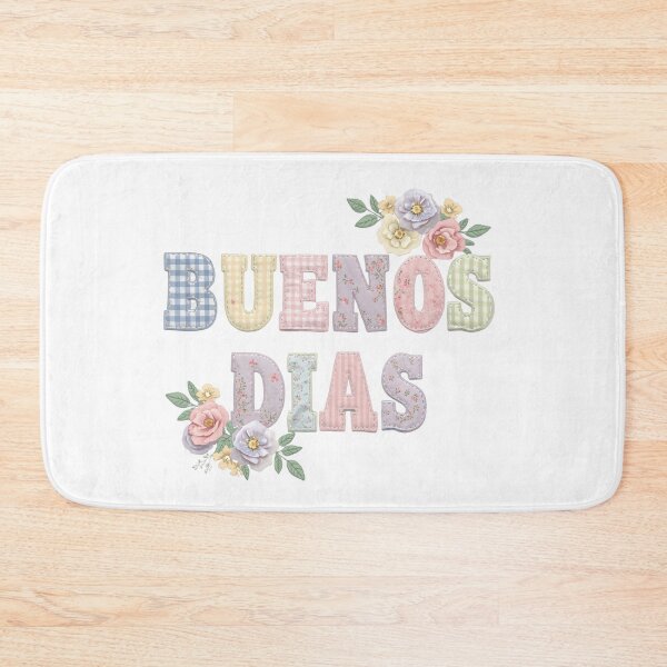 Item preview, The Words "BUENOS DIAS" in a Patchwork Style with Flowers designed and sold by Soulstar Designs.
