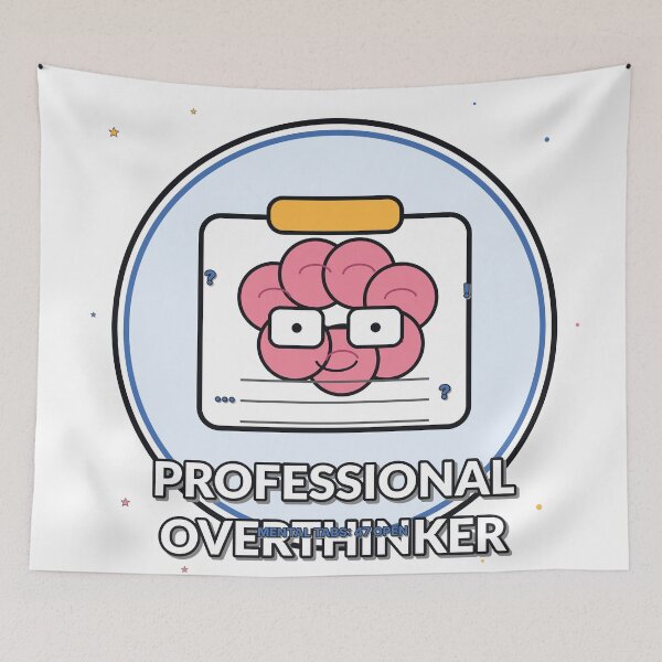 Item preview, Professional Overthinker Funny Brain Design designed and sold by Cozy Oddities Studio.
