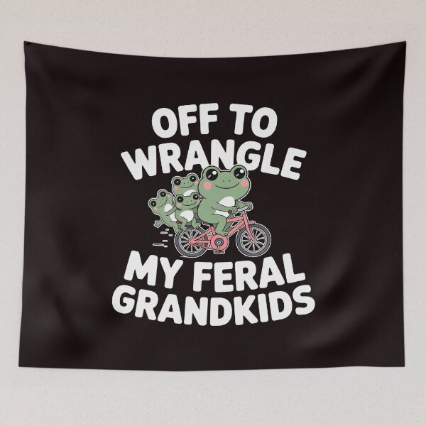 Item preview, Off to Wrangle My Feral Grandkids Retro Frog Meme Grandma Gift designed and sold by Redgiant87x.